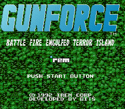 Gunforce - Battle Fire Engulfed Terror Island (Japan) Title Screen